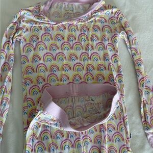 Little Sleepies Rainbow Pajama Set with Pink Trim